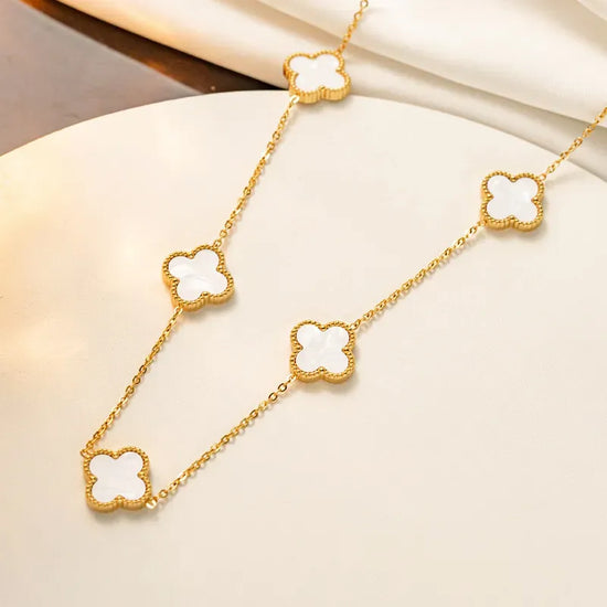 Black & White Double Sided Clover Pendant