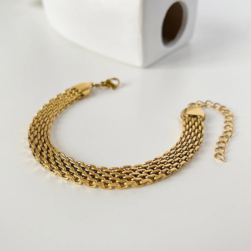 SET OF 3 BRACELET STAINLESS STEEL SET CHAIN,BEATRIX & TRIO CHAIN