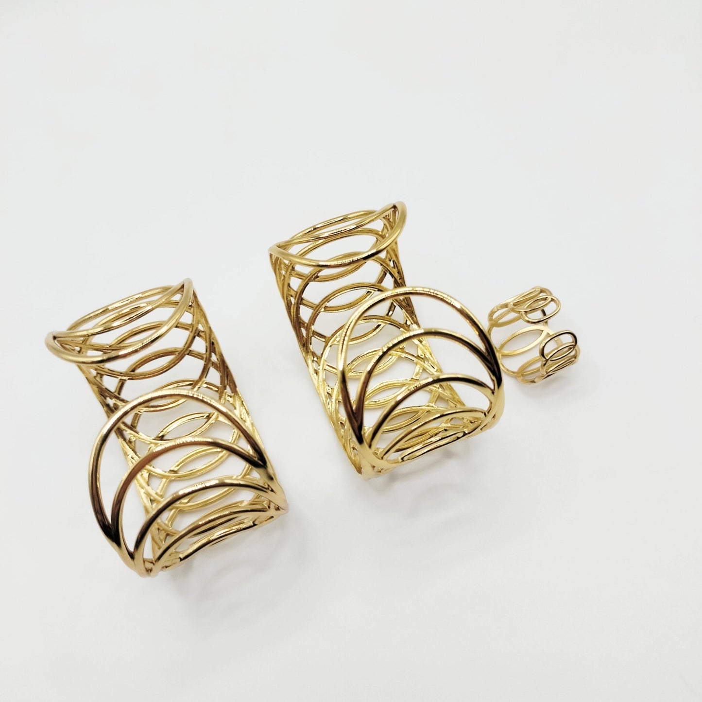 2 WIDE OPEN CUFF BANGLES & RING